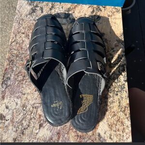 Castañer x Ancient Greek Sandals Thasos Espadrilles in black leather